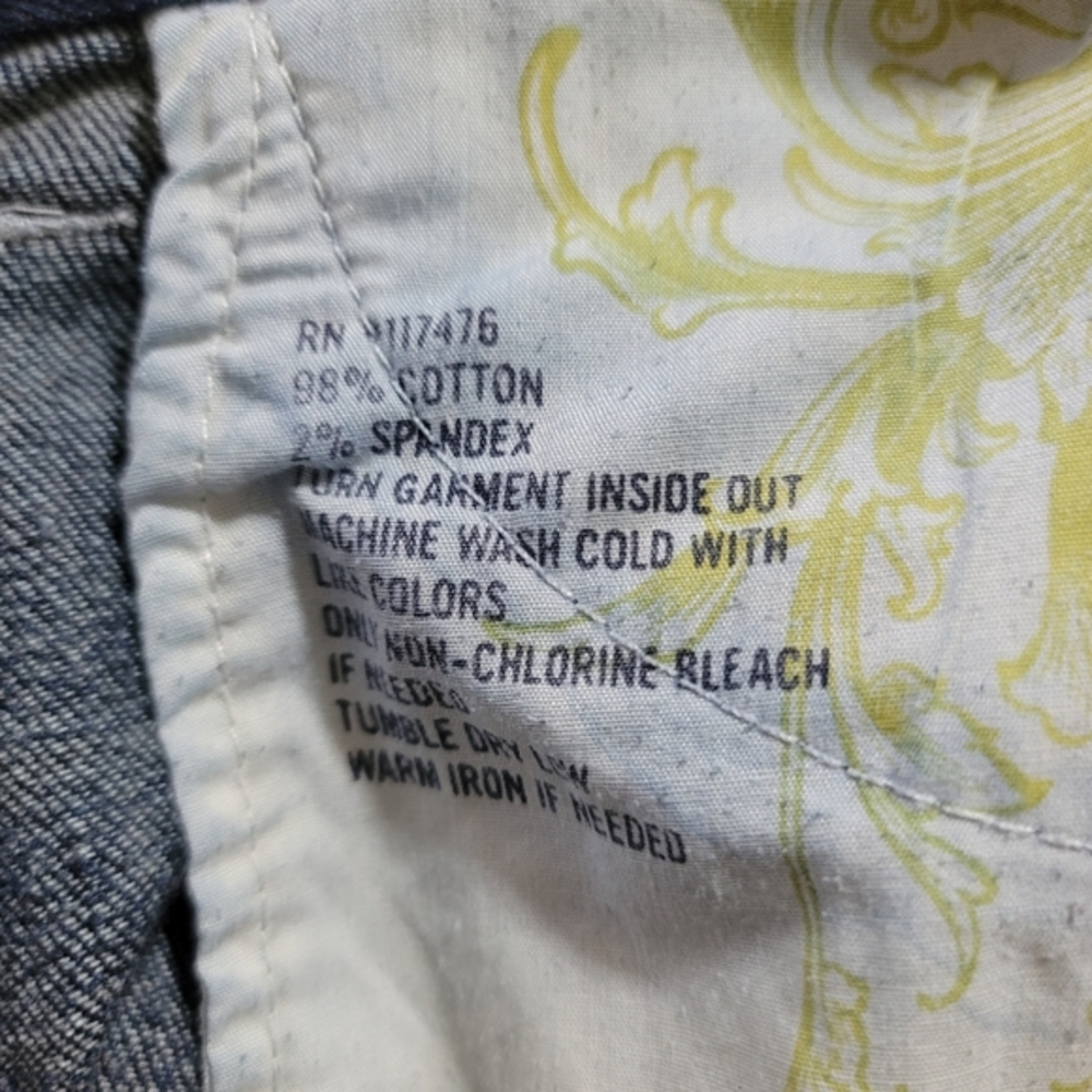 Jeans By Maurice Midrise Size 3/4 Regular Dark Wash White Stictch Gems Western. - Picture 5 of 6